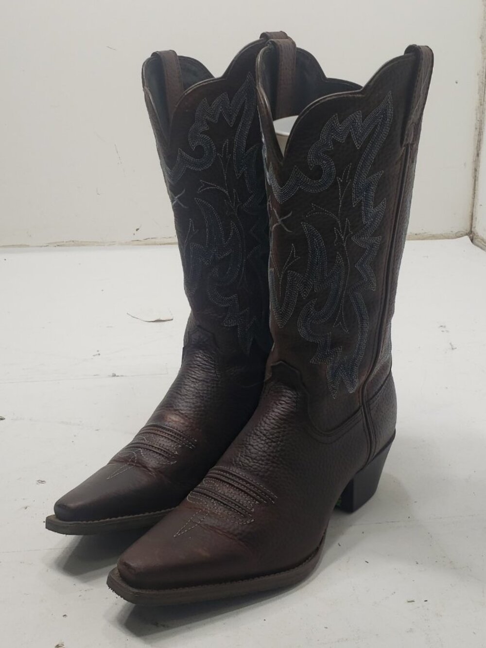 Twisted X Western Boots Womens 7.5 B Brown Leather Stitched Snip Toe Rodeo W0018